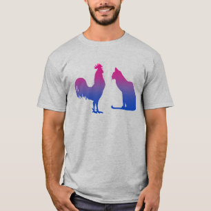 Camiseta Gallo bisexual y gatito
