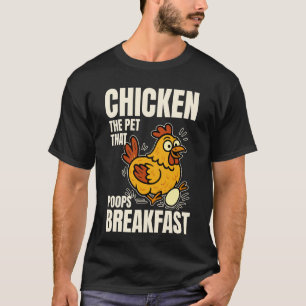 Camiseta Gallo caprichoso poniendo huevo granja divertida