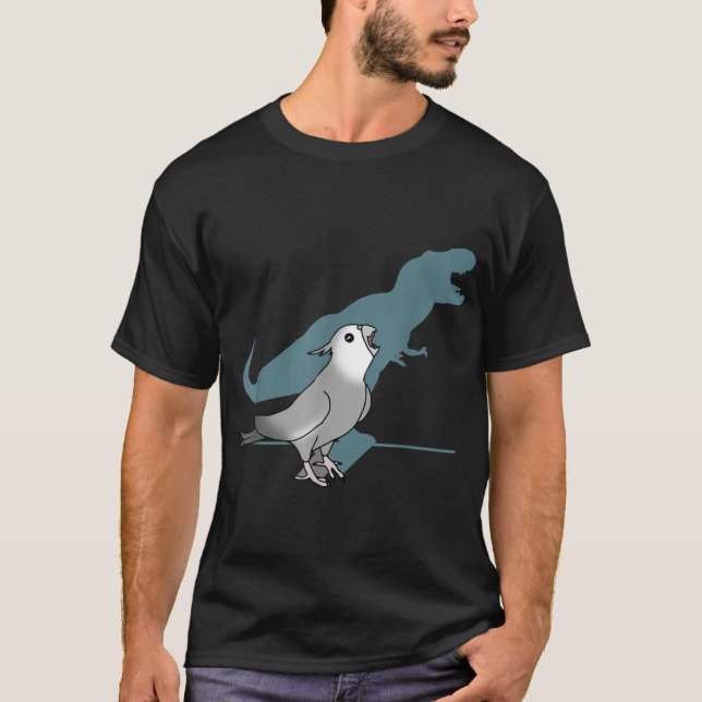 Camiseta Gallo con cara blanca T-rex, cóctel gris gracioso (Anverso)