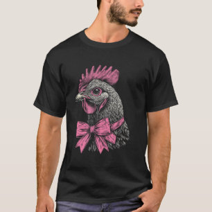 Camiseta Gallo Coqueta Rosa Lazo Delicado Cinta Granja Anim