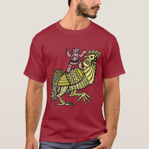 Camiseta Gallo de Arte Pop Retro con Figura Punto Ben-Day