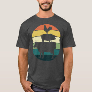 Camiseta Gallo de Cerdo de Vaca Retro Arco Arco Arco Arcoir