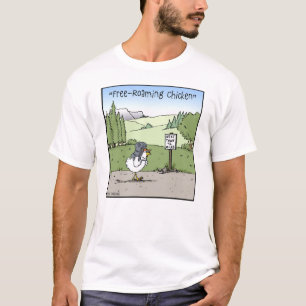 Camiseta Gallo de dibujos animados divertidos que deambula