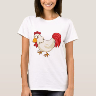 Camiseta Gallo de dibujos animados gallina blanca