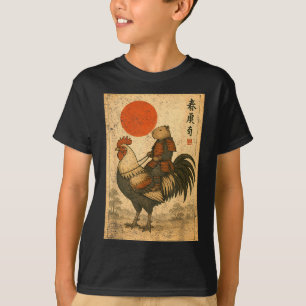 Camiseta Gallo de gallina capybara samurái japonés vintage