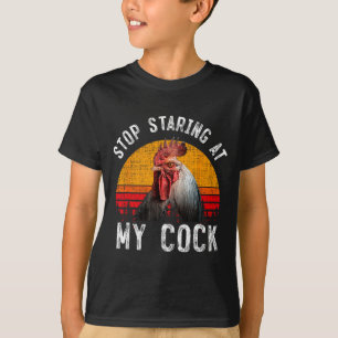 Camiseta Gallo de gallina divertido deja de mirar mi regalo
