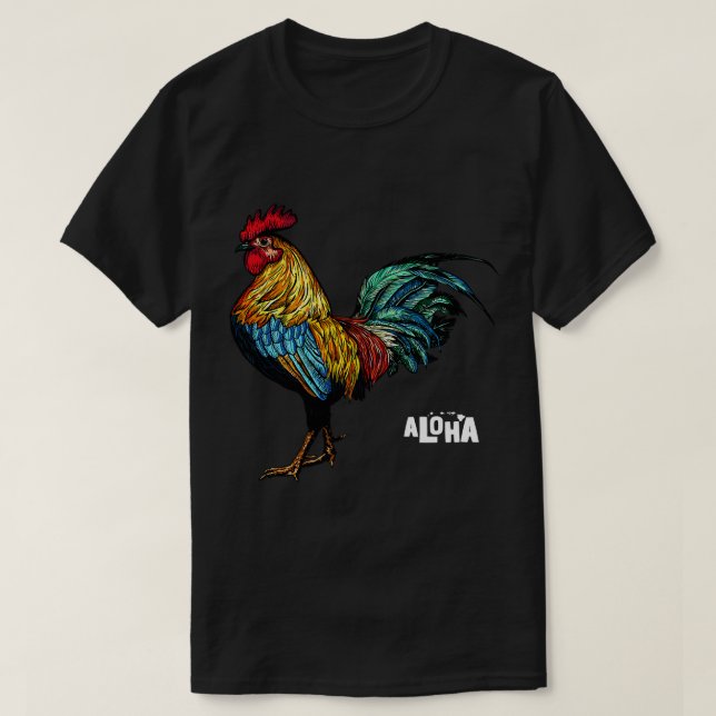 Camiseta gallo de gallina hawaii aloha hawaiian 157 (Diseño del anverso)