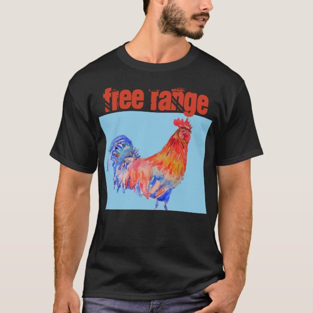 Camiseta Gallo de gallo de agua de pollo de gama libre (Anverso)