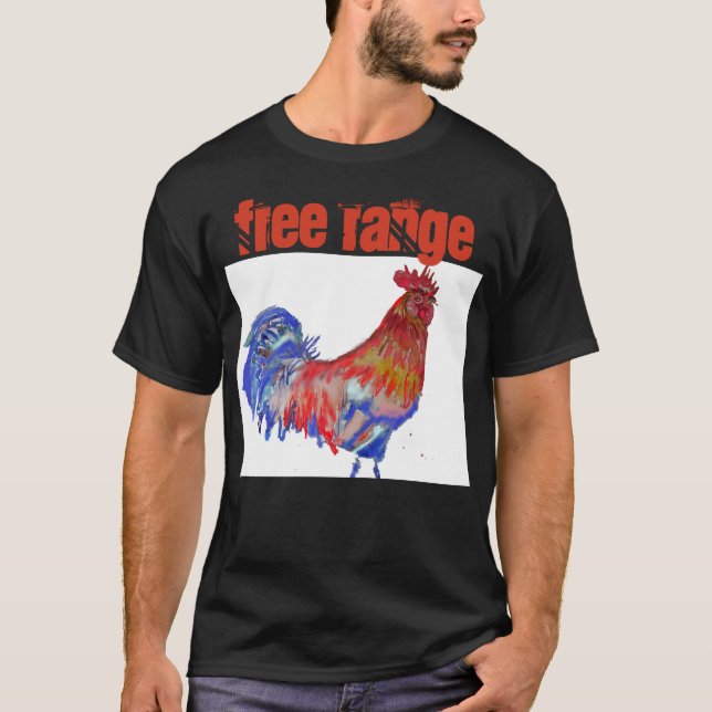 Camiseta Gallo de gallo de agua de pollo de gama libre (Anverso)