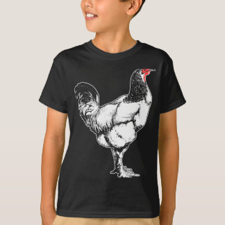 Camiseta Gallo de granja vintage diseño minimalista de poll