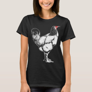Camiseta Gallo de granja vintage diseño minimalista de poll