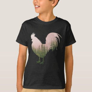 CAMISETA GALLO DE LA NATURALEZA ESTILO BOSQUE