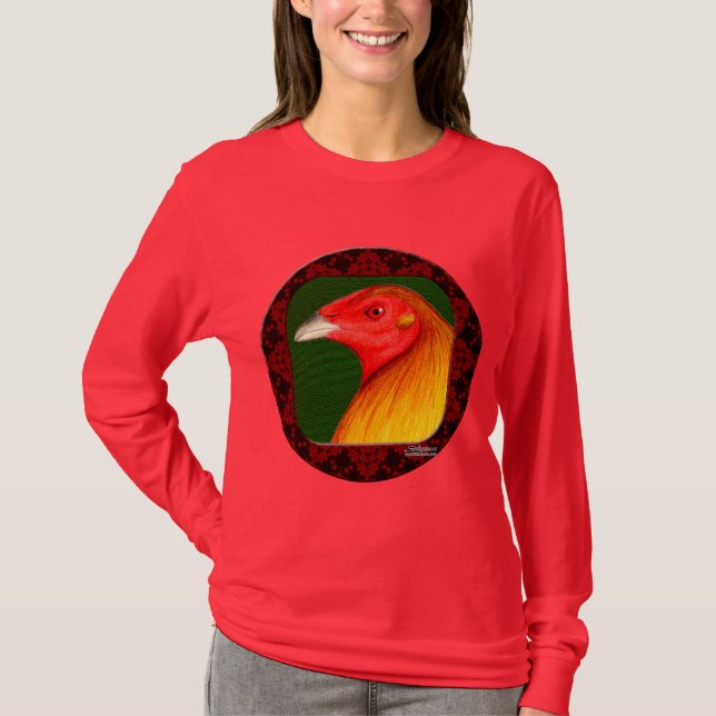 Camiseta Gallo de pelea enmarcado (Anverso)