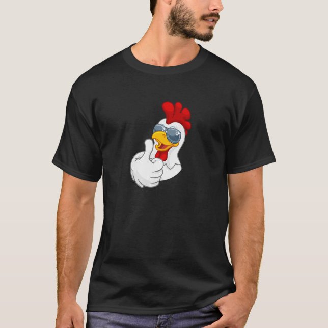 Camiseta Gallo de pollo blanco Guay con gafas de sol (Anverso)