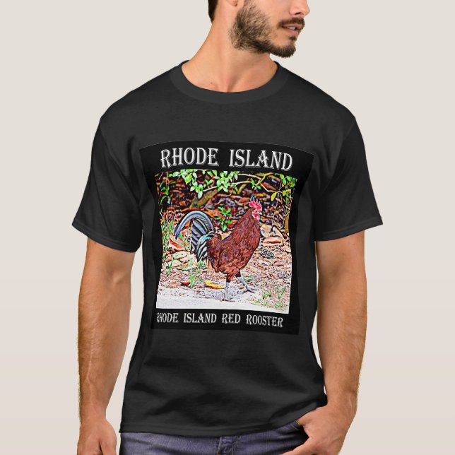 Camiseta Gallo del rojo de Rhode Island (Anverso)