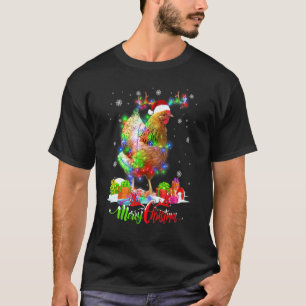 Camiseta Gallo Divertido Animal Feliz Navidad Fiesta Famili