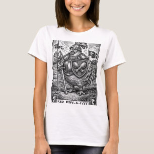 Camiseta Gallo divertido caballero medieval Sir-fry-a-lot p