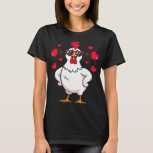 Camiseta Gallo Divertido Corazón de San Valentín Singles Hu