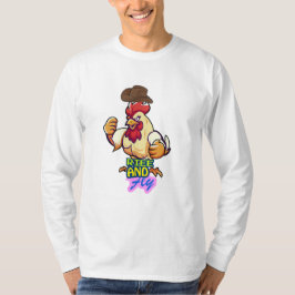 Camiseta "Gallo Divertido Levántate y Vuela”