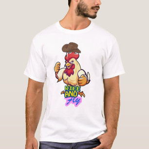 Camiseta "Gallo Divertido: Levántate y Vuela”