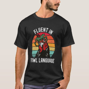 Camiseta Gallo Divertido Retro Vintage Fluido En Lenguaje D
