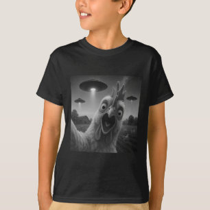 Camiseta Gallo Divertido Selfie Pollo Con Ovnis Wei