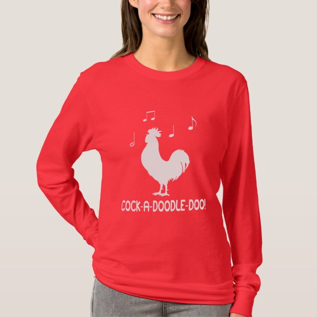 Camiseta Gallo en Gallo-UNO-Doodle-Doo de la silueta (Anverso)