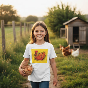 Camiseta Gallo en Nido Granja Brillante Gallina