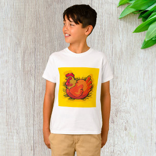 Camiseta Gallo en Nido Granja Brillante Pollo