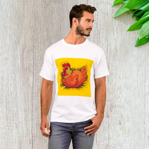 Camiseta Gallo en Nido Granja Brillante Pollo de Corral