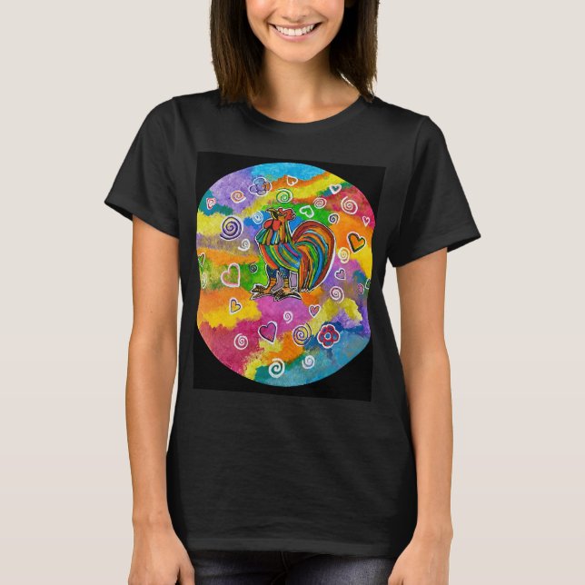 Camiseta gallo enamorado (Anverso)