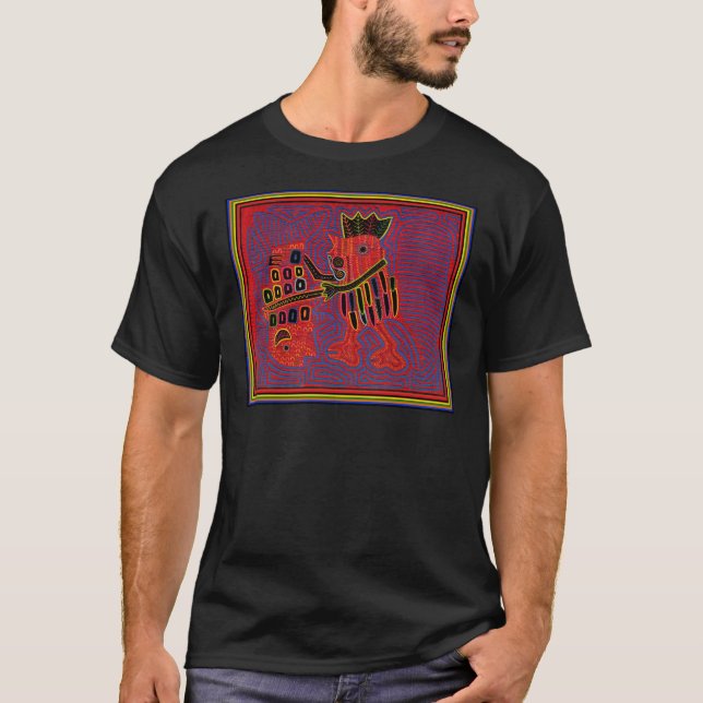 Camiseta Gallo escalando un pez con un machete (Anverso)