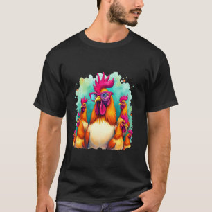 Camiseta Gallo fresco arte de pollo divertido animal de gra