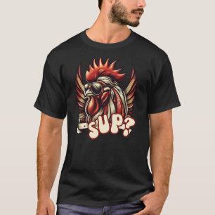 Camiseta Gallo Fresco Gallo Divertido Con Gafas De Sol Sup
