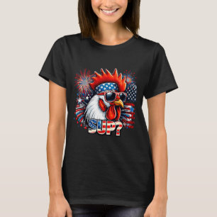 Camiseta Gallo Genial con Gafas de Sol Sup Vibraciones Retr