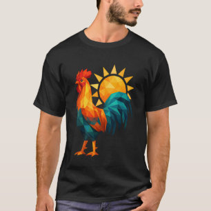 Camiseta Gallo geométrico de pollo Low Poly animal de granj