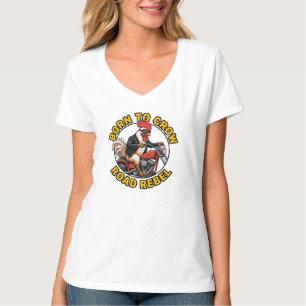 Camiseta Gallo motero rebelde nacido para crecer Road Rebel