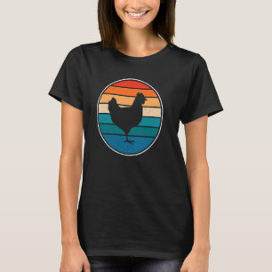 Camiseta Gallo Negro Retro  Estilo Vintage Gallina Linda