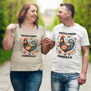 Camiseta Gallo oscuro colorido arte popular Cursillo DeColo