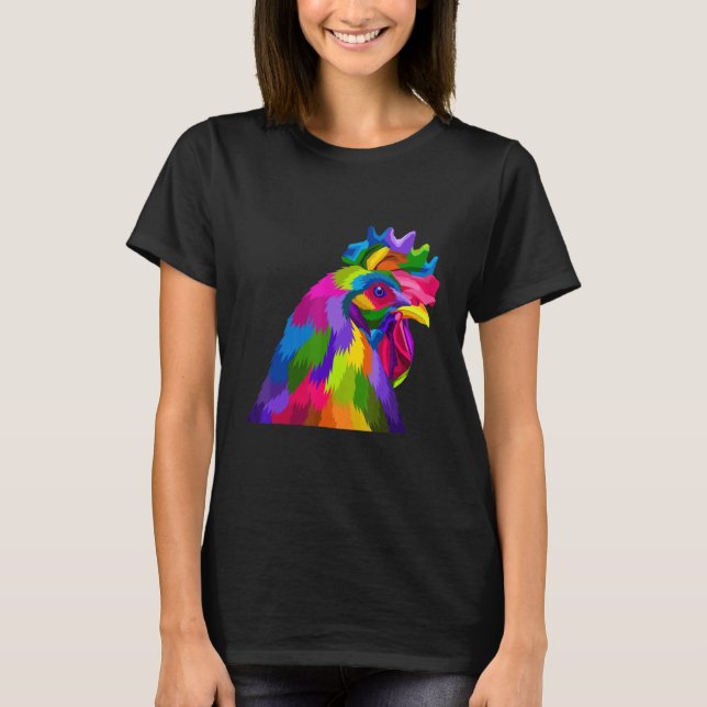 Camiseta Gallo Pollo Multicolor (Anverso)