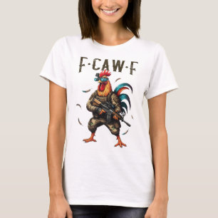Camiseta Gallo táctico de camuflaje divertido militar F-caw
