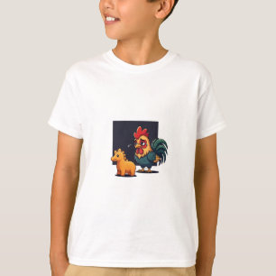 Camiseta Gallo Triste y Pequeños Dinosaurios Niños