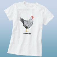Gallo Wyandotte divertido personalizado acuarela