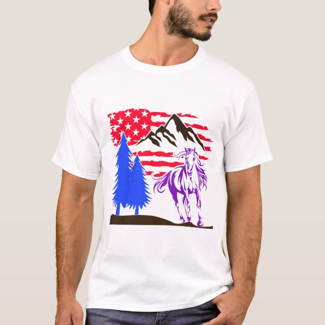 Camiseta Gallopaje de Caballo de Montaña Salvaje (Anverso)