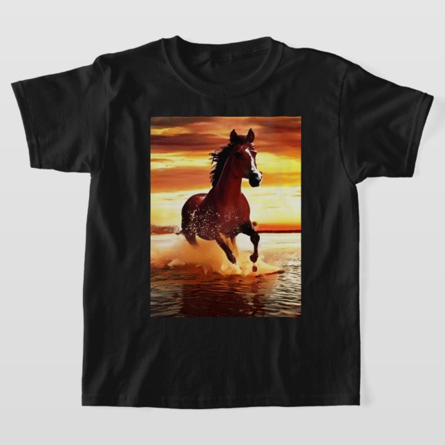 Camiseta Gallopaje de caballos salvajes a través del té de  (Distribución)
