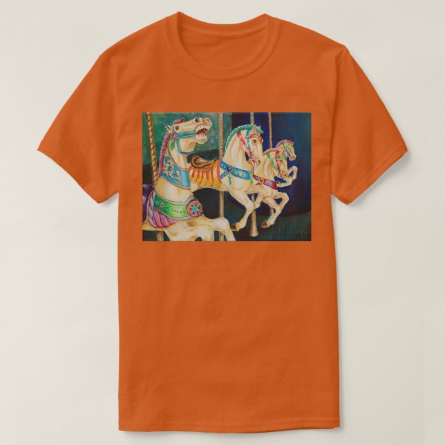 Camiseta Galloping Carousse Horses (Diseño del anverso)