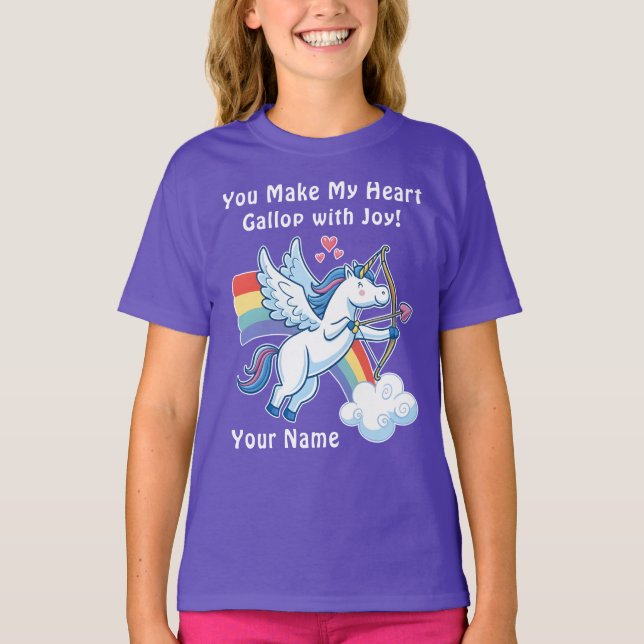 Camiseta Galloping Unicorn Cupid’s Love Magic  (Anverso)