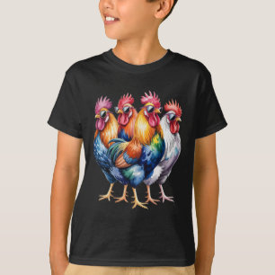 Camiseta Gallos Geniales Con Gafas De Sol Granja De Pollos 