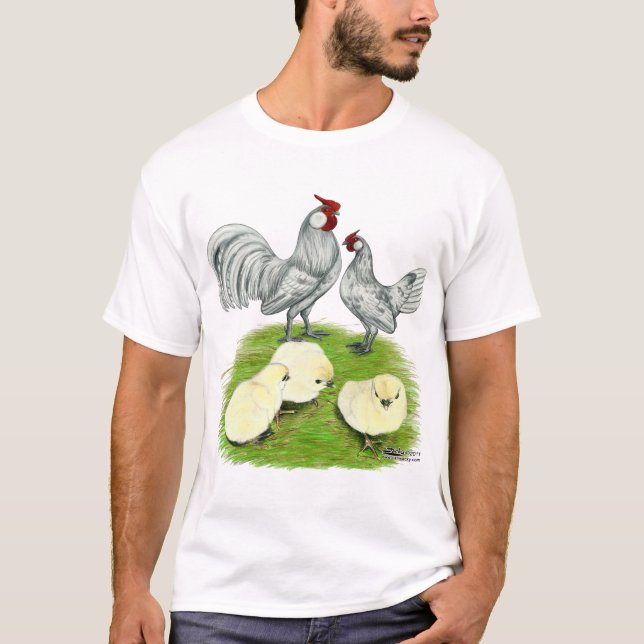 Camiseta Gallos y pollitos Rosecomb (Anverso)