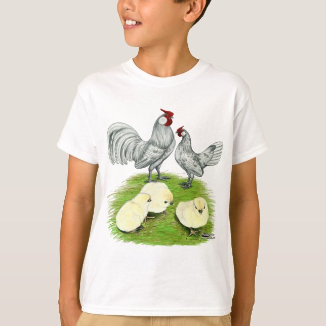 Camiseta Gallos y pollitos Rosecomb (Anverso)